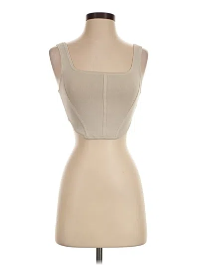 Pre-owned Babaton Tank Top Tan Strapless Neckline Tops