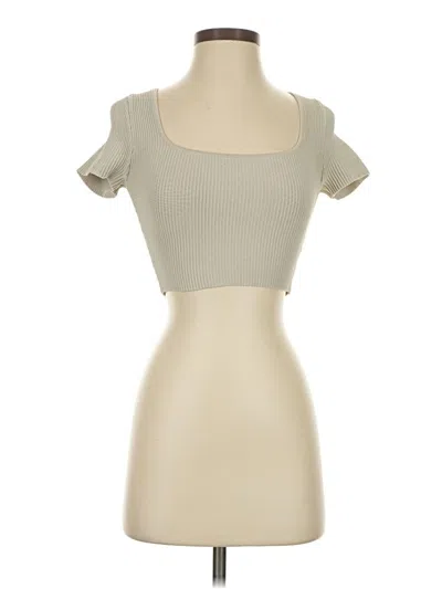 Pre-owned Babaton Tank Top Tan Strapless Neckline Tops In Brown