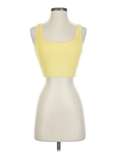 Pre-owned Babaton Tank Top Yellow Strapless Neckline Tops