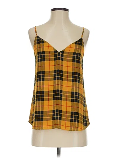 Pre-owned Babaton Tank Top Yellow Strapless Neckline Tops
