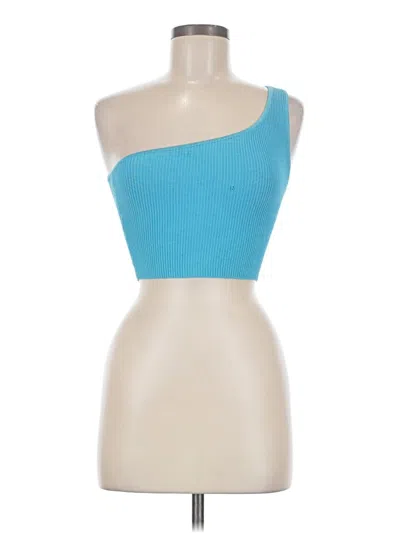 Pre-owned Babaton Tube Top Blue One Shoulder Neckline Tops
