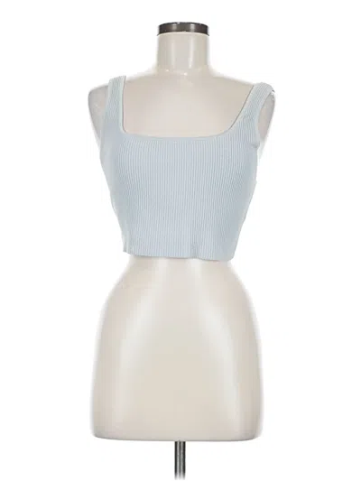 Pre-owned Babaton Tube Top Blue Strapless Neckline Tops