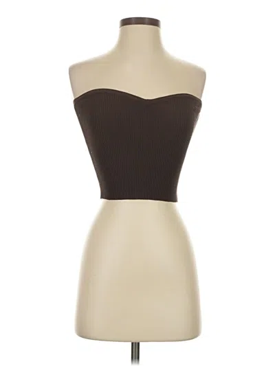 Pre-owned Babaton Tube Top Brown Strapless Neckline Tops