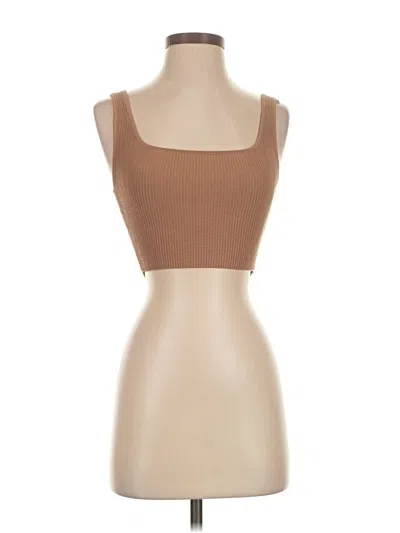 Pre-owned Babaton Tube Top Brown Strapless Neckline Tops