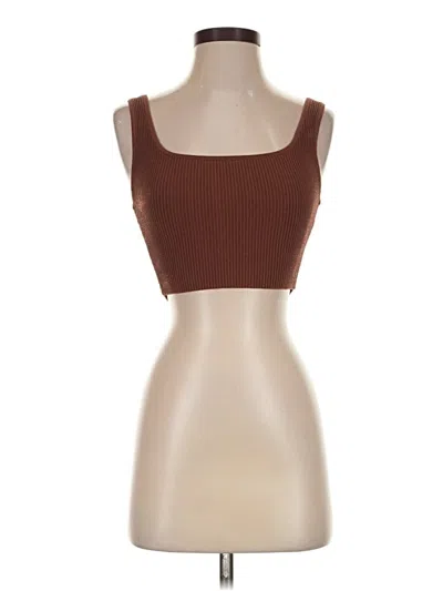 Pre-owned Babaton Tube Top Brown Strapless Neckline Tops