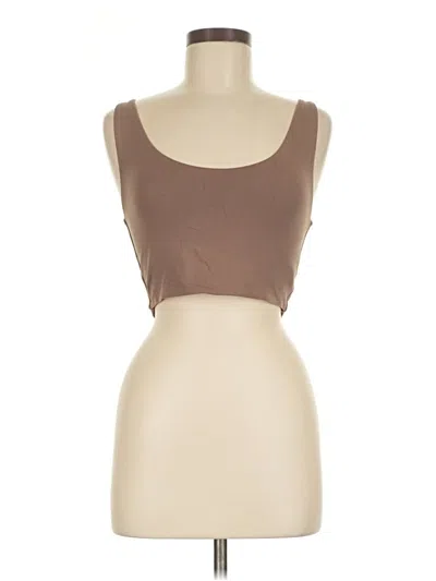 Pre-owned Babaton Tube Top Brown Strapless Neckline Tops