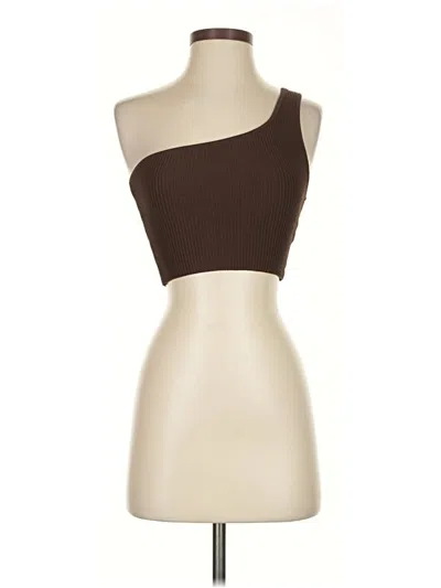 Pre-owned Babaton Tube Top Brown Strapless Neckline Tops