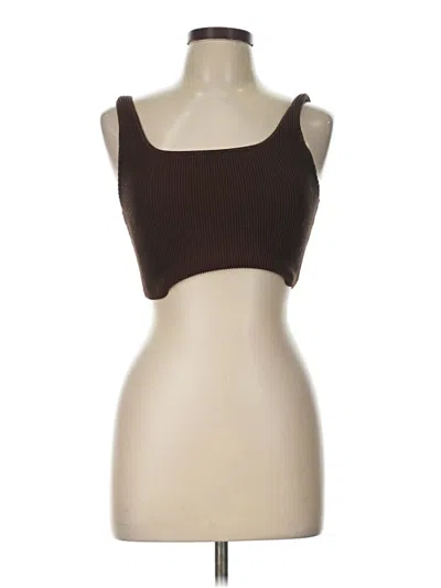 Pre-owned Babaton Tube Top Brown Strapless Neckline Tops
