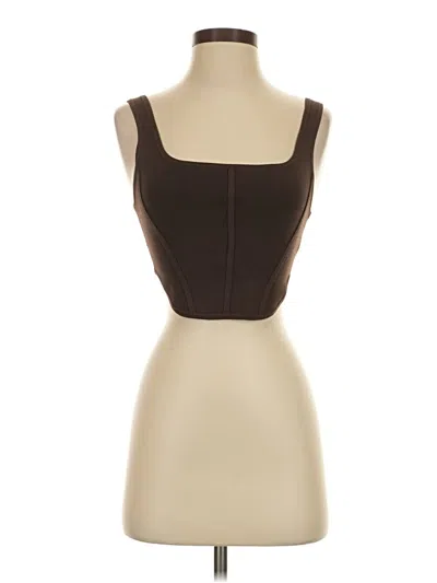 Pre-owned Babaton Tube Top Brown Strapless Neckline Tops