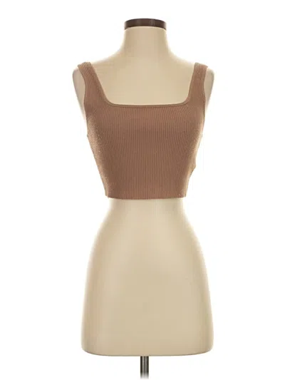 Pre-owned Babaton Tube Top Brown Strapless Neckline Tops