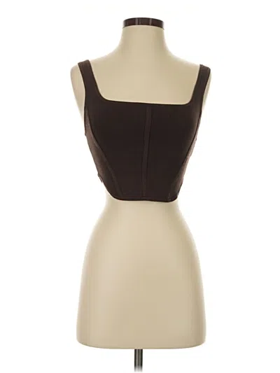 Pre-owned Babaton Tube Top Brown Strapless Neckline Tops