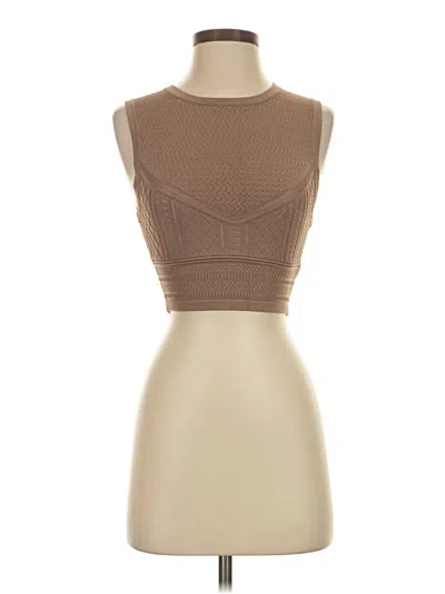 Pre-owned Babaton Tube Top Brown Strapless Neckline Tops