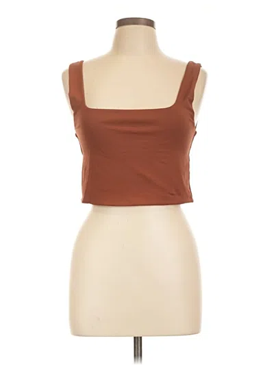 Pre-owned Babaton Tube Top Brown Strapless Neckline Tops