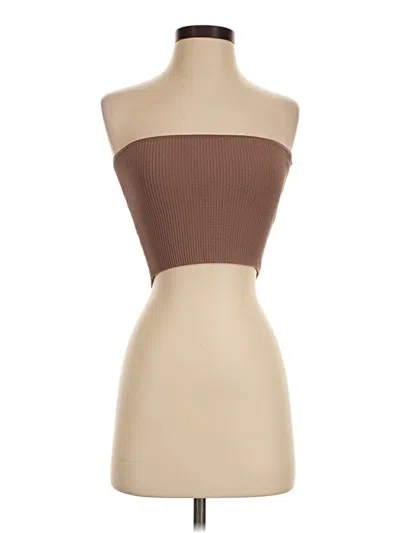 Pre-owned Babaton Tube Top Brown Strapless Neckline Tops