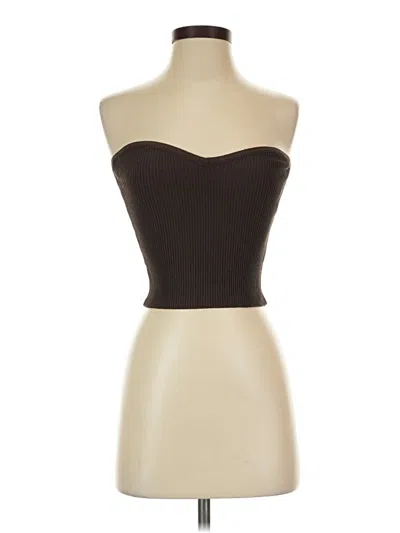 Pre-owned Babaton Tube Top Brown Strapless Neckline Tops