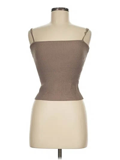 Pre-owned Babaton Tube Top Brown Strapless Neckline Tops