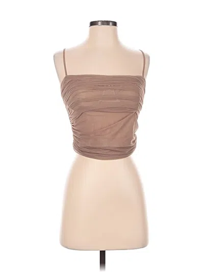 Pre-owned Babaton Tube Top Brown Strapless Neckline Tops