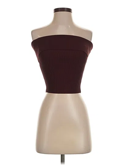 Pre-owned Babaton Tube Top Burgundy Strapless Neckline Tops