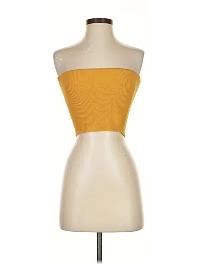 Pre-owned Babaton Tube Top Gold Strapless Neckline Tops