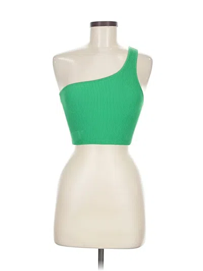 Pre-owned Babaton Tube Top Green One Shoulder Neckline Tops