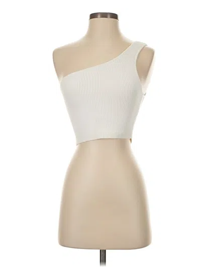 Pre-owned Babaton Tube Top Ivory One Shoulder Neckline Tops In White