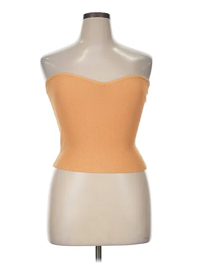 Pre-owned Babaton Tube Top Orange Strapless Neckline Tops