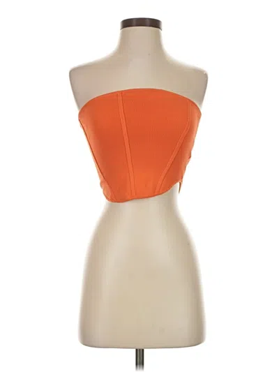 Pre-owned Babaton Tube Top Orange Strapless Neckline Tops