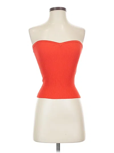 Pre-owned Babaton Tube Top Orange Strapless Neckline Tops