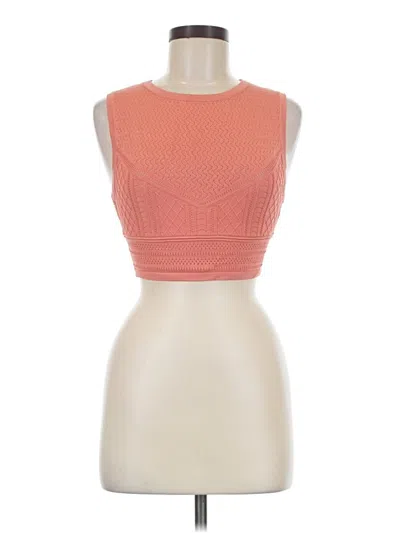 Pre-owned Babaton Tube Top Orange Strapless Neckline Tops