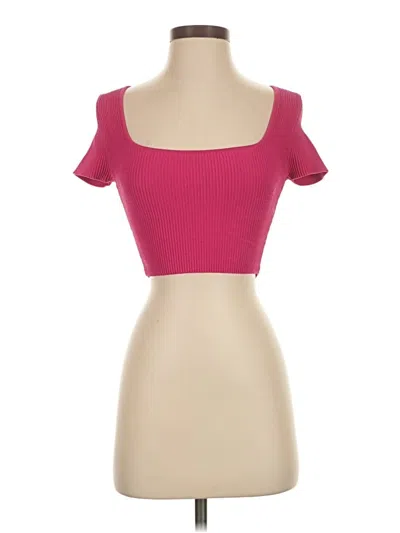 Pre-owned Babaton Tube Top Pink Square Neckline Tops