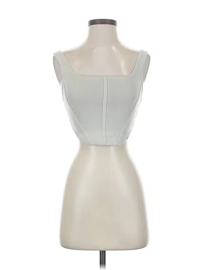 Pre-owned Babaton Tube Top Silver Strapless Neckline Tops