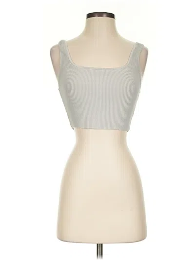 Pre-owned Babaton Tube Top Silver Strapless Neckline Tops