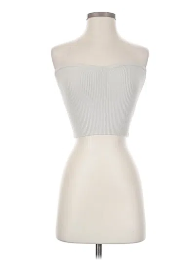 Pre-owned Babaton Tube Top Silver Strapless Neckline Tops