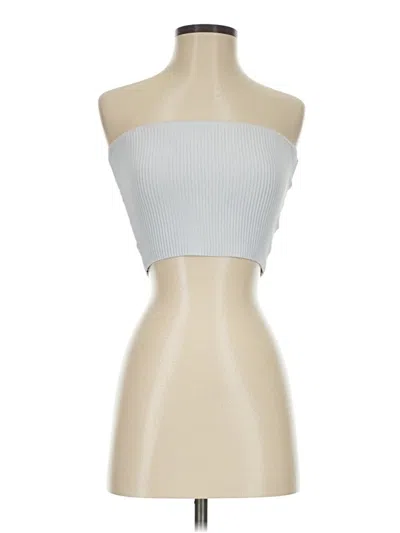 Pre-owned Babaton Tube Top Silver Strapless Neckline Tops