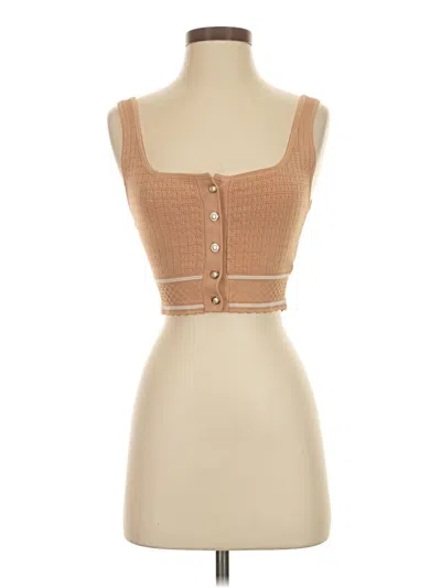 Pre-owned Babaton Tube Top Tan Strapless Neckline Tops