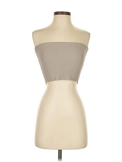 Pre-owned Babaton Tube Top Tan Strapless Neckline Tops In Brown