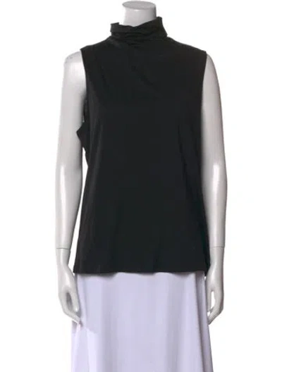 Pre-owned Babaton Turtleneck Sleeveless Top In Black