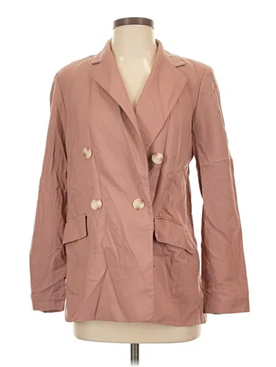 Pre-owned Babaton Wool Blazer Jacket In Pink