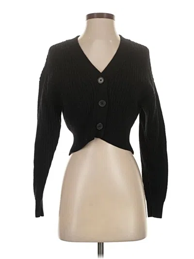 Pre-owned Babaton Wool Cardigan Sweater In Black