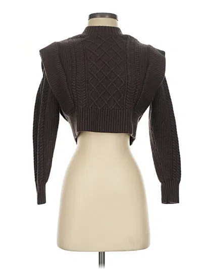 Pre-owned Babaton Wool Cardigan Sweater In Brown