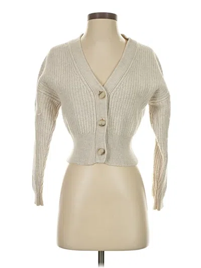 Pre-owned Babaton Wool Cardigan Sweater In White