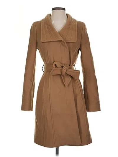 Pre-owned Babaton Wool Coat In Tan