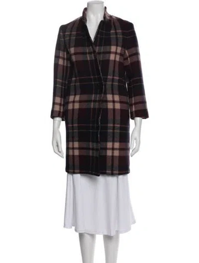 Pre-owned Babaton Wool Plaid Print Jacket In Multi