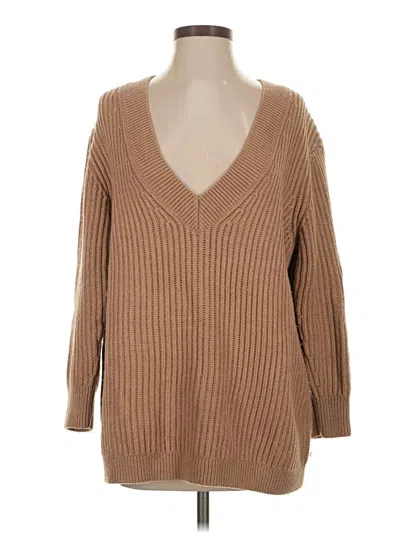 Pre-owned Babaton Wool Pullover Sweater In Brown