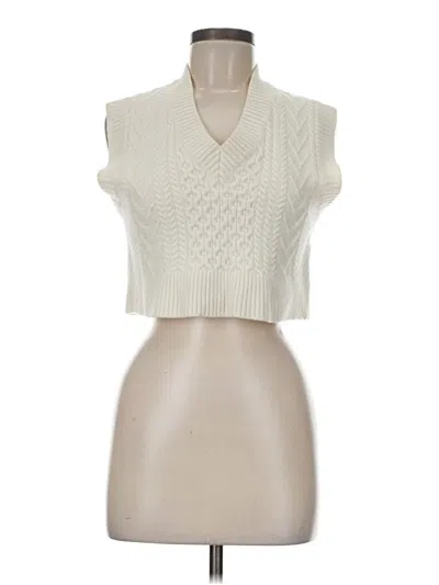 Pre-owned Babaton Wool Pullover Sweater In White