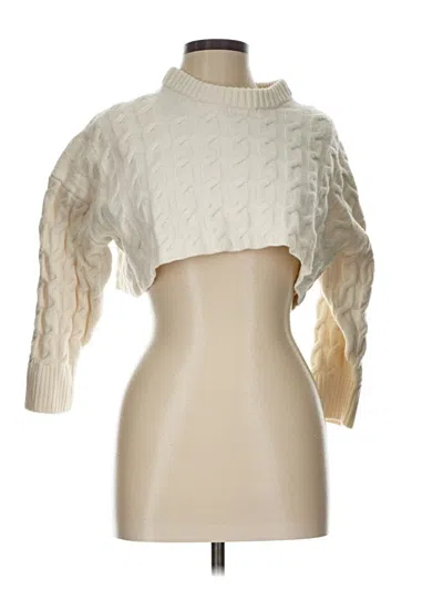 Pre-owned Babaton Wool Pullover Sweater In White