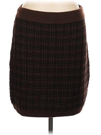 Pre-owned Babaton Wool Skirt In Brown