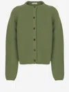 Babe &amp; Tess Alpaca Blend Cardigan In Green