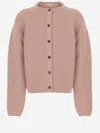 Babe &amp; Tess Alpaca Blend Cardigan In Pink