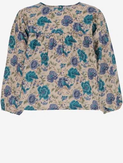 Babe &amp; Tess Kids' Cotton Dress With Floral Pattern In Red